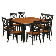 9  PC  Dining  room  set-Dining  Table  with  8  Wooden  Dining  Chairs