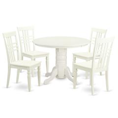 5  PC  small  dinette  set  with  a  Dining  Table  and  4  Dining  Chairs  in  Linen  White