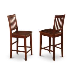 Vernon  Counter  Stools  with  Wood  Seat  -  Mahogany  Finish,  Set  of  2
