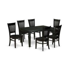 Dining Table- Table Leg Dining Chairs, WEVA7-BLK-W