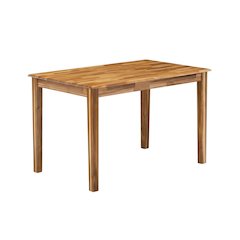 Rectangular Dinner Table, Natural Finish Wood, Small 4-Leg Kitchen Dinette