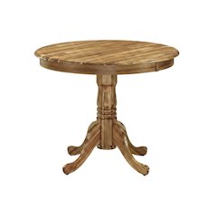 Natural Round Pedestal Dining Table, Traditional Style, Seats 4