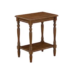Antique Walnut End Table with Open Storage Shelf for Small Spaces Sturdy Design