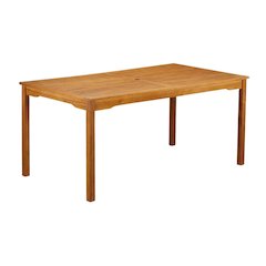 Wooden Patio Set Oil-Finish Dining Table with Wooden Outdoor Chairs