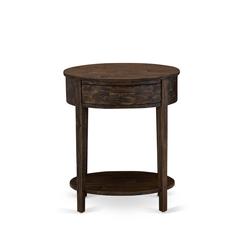 HI-07-ET Small End Table with 1 Wood Drawer, Stable and Sturdy Constructed - Distressed Jacobean Finish