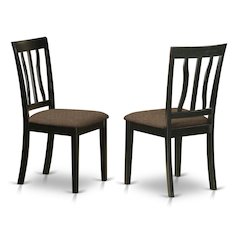 Elegant Dining Chairs Set of 2 with Black and Cherry Wood Finish