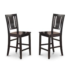 Elegant Counter Height Chairs – Wooden Bar Stools with Back, Black