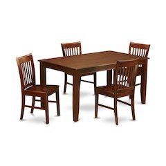 Solid Wood Dining Table & Chairs 5-Piece Set for Dining Room, Mahogany