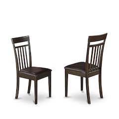 Elegant Wooden Dining Chairs – Slat Back Kitchen Chairs, Set of 2