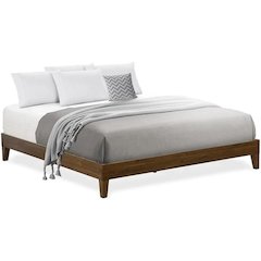 East West Furniture King Size Platform Bed Frame with 4 Hardwood Legs and 2 Extra Center Legs - Walnut Finish
