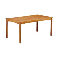 Wooden Patio Set Warm Oil Dining Table with 6 Outdoor Chairs