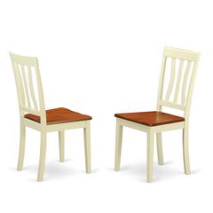 Antique  Kitchen  dining  Chair  Wood  Seat  with  Buttermilk    and  Cherry  Finish,  Set  of  2