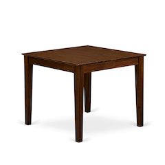 5 Pc Dining Set Includes a Square Table and 4 Parson Chairs, Antique Walnut