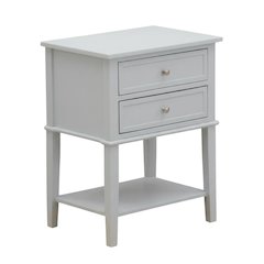 Urban Gray Nightstand, 2 Wood Drawers, Sturdy Construction for Bedroom Storage