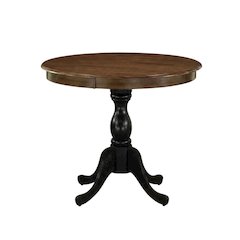 Round Pedestal Wood Dining Table, Traditional Style, Seats 4