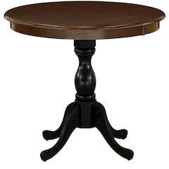 Mahogany Black Round Pedestal Dining Table, Seats 4