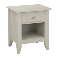Small Night Stand with Modern Drawer and Sturdy Build in Butter Cream Finish