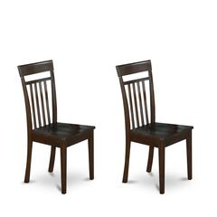 Capri  slat  back    kitche  dining  Chair  with  wood  Seat,  Set  of  2