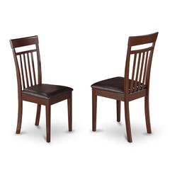 Capri  slat  back    Chair  for  dining  room  with  Leather  Upholstered  Seat  ,  Set  of  2