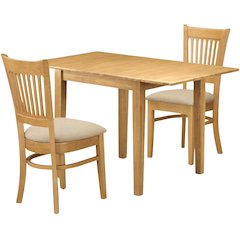 Solid Wood Drop Leaf Kitchen Table and Chairs for Small Dining Spaces