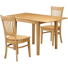 Solid Wood Small Dining Table for 2 with Chairs, Kitchen Table for 2