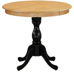 Oak Black Round Pedestal Dining Table, Seats 4 Compact