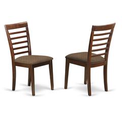 MLC-MAH-C Milan Kitchen Chair with Linen Upholstery Seat - Mahogany Finish