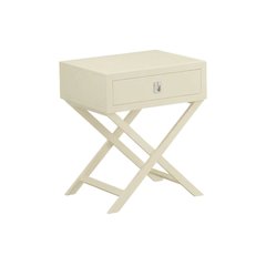 White Bedroom Nightstand with Spacious Surface and Modern Design