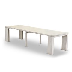 9 Pieces Extendable Dining Set, Antique White