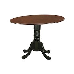 Mahogany Drop Leaf Round Table, Traditional Pedestal, Seats 4