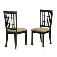 NIC-BLK-C Nicoli Kitchen Chair with Linen Fabric Seat