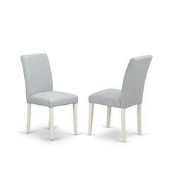 Solid Wood Linen Upholstered Modern Farmhouse Dining Chairs, Set of 2