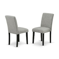 Upholstered Parsons Dining Chair with High Back for Dining Room, Black, Set of 2