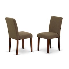 Upholstered Parsons Dining Chair with High Back for Dining Room, Mahogany, Set of 2