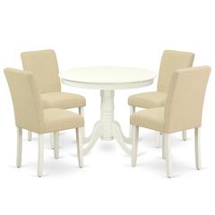 Dining Room Set Linen White, ANAB5-LWH-02