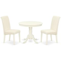 Dining Room Set Linen White, ANBA3-LWH-01