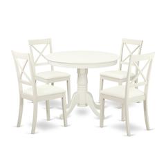 Dining Room Set Linen White, ANBO5-LWH-LC