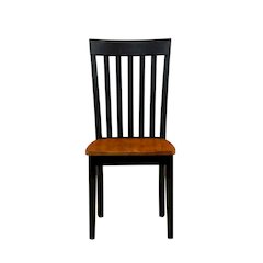 Solid Wood Antique Kitchen Dining Chairs, Black & Cherry, Set of 2