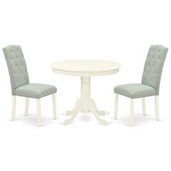 Dining Room Set Linen White, ANCE3-LWH-15
