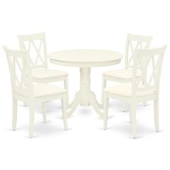 Dining Room Set Linen White, ANCL5-LWH-C