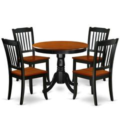 Dining Room Set Black & Cherry, ANDA5-BCH-W