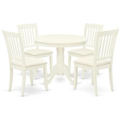 Dining Room Set Linen White, ANDA5-LWH-C
