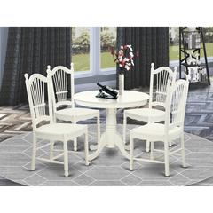 5  Pc  set  with  a  Round  Small  Table  and  4  Wood  Dinette  Chairss.