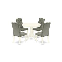 Dining Room Set Linen White, ANEL5-LWH-07