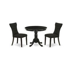 Dining Room Set Wirebrushed Black, ANGA3-ABK-24