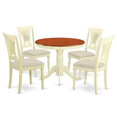 ANPL5-WHI-C 5 Pc Kitchen Table set-small Kitchen Table and 4 Chairs for Dining room