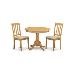 ANTI3-OAK-C 3 PC Kitchen Table set-small Kitchen Table plus 2 Dining Chairs