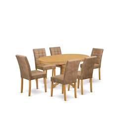 7 Piece Kitchen Dining Table Set consists A Wood Table