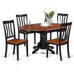 5  Pc  Dining  room  set-Oval  Dining  with  Leaf  and  4  Dining  Chairs