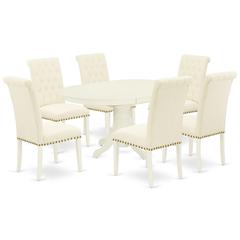Dining Room Set Linen White, AVBR7-LWH-02